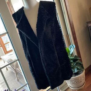 Chico's Black Faux Fur Sweater Vest